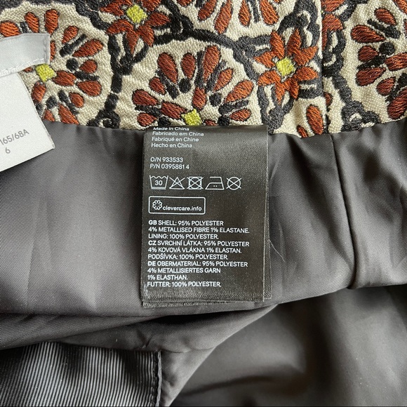 Mosaic Tapestry Textured Shimmer Fully Lined Mini Pencil Skirt Size 6 - Picture 8 of 8